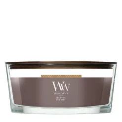 WoodWick Geurkaars Ellipse Iris Woods - 9 cm / 19 cm - Geurkaars in Glas - Houten Lont