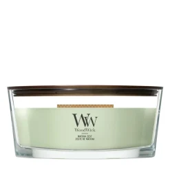 WoodWick Geurkaars Ellipse Matcha Zest - 9 cm / 19 cm - Geurkaars in Glas - Houten Lont