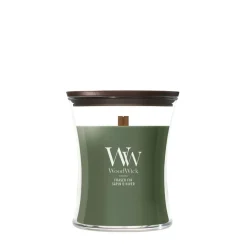 WoodWick Geurkaars Medium Frasier Fir - 11 cm / ø 10 cm - Geurkaars in Glas - Houten Lont
