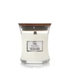 WoodWick Geurkaars Mini White Tea & Jasmine - 8 cm / ø 7 cm - Geurkaars in Glas - Houten Lont
