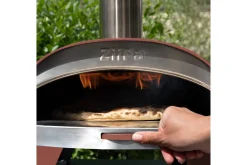 ZiiPa Pizza Oven Piana - Houtgestookt - met Thermometer - Terracotta - voor ø 30 cm pizza's - Roterende pizzasteen