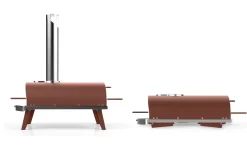 ZiiPa Pizza Oven Piana - Houtgestookt - met Thermometer - Terracotta - voor ø 30 cm pizza's - Roterende pizzasteen