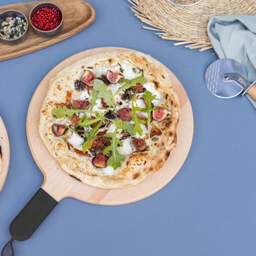 ZiiPa Serveerplank / Pizzaplank Sora Beukenhout Antraciet - ø 31 cm