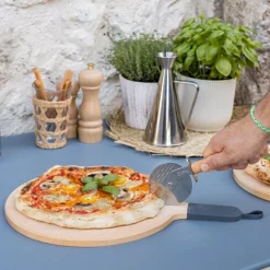 ZiiPa Serveerplank / Pizzaplank Sora Beukenhout Leisteen - ø 31 cm